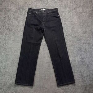 vintage Point Zero Jeans Mens 34x30 Black Striated Y2K Straight Leg Denim 1058